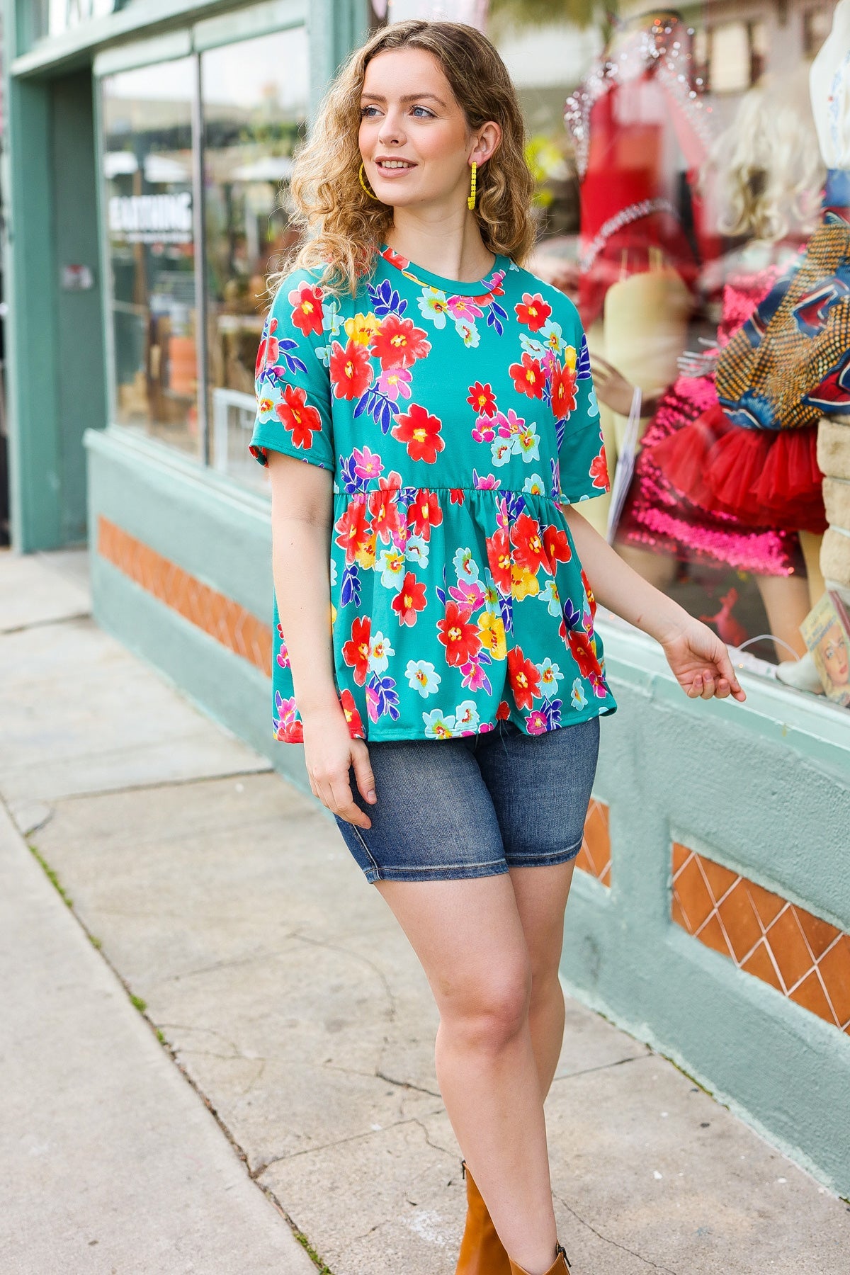 Take Me Away Floral Babydoll Top