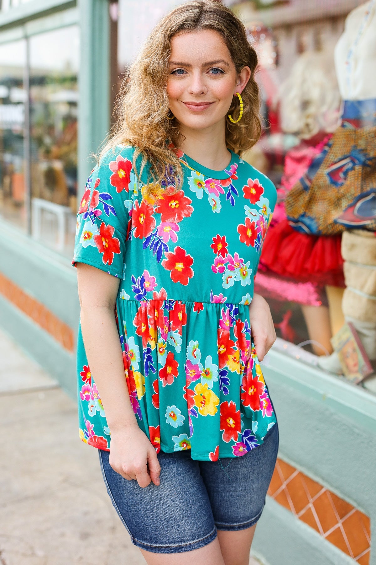 Take Me Away Floral Babydoll Top