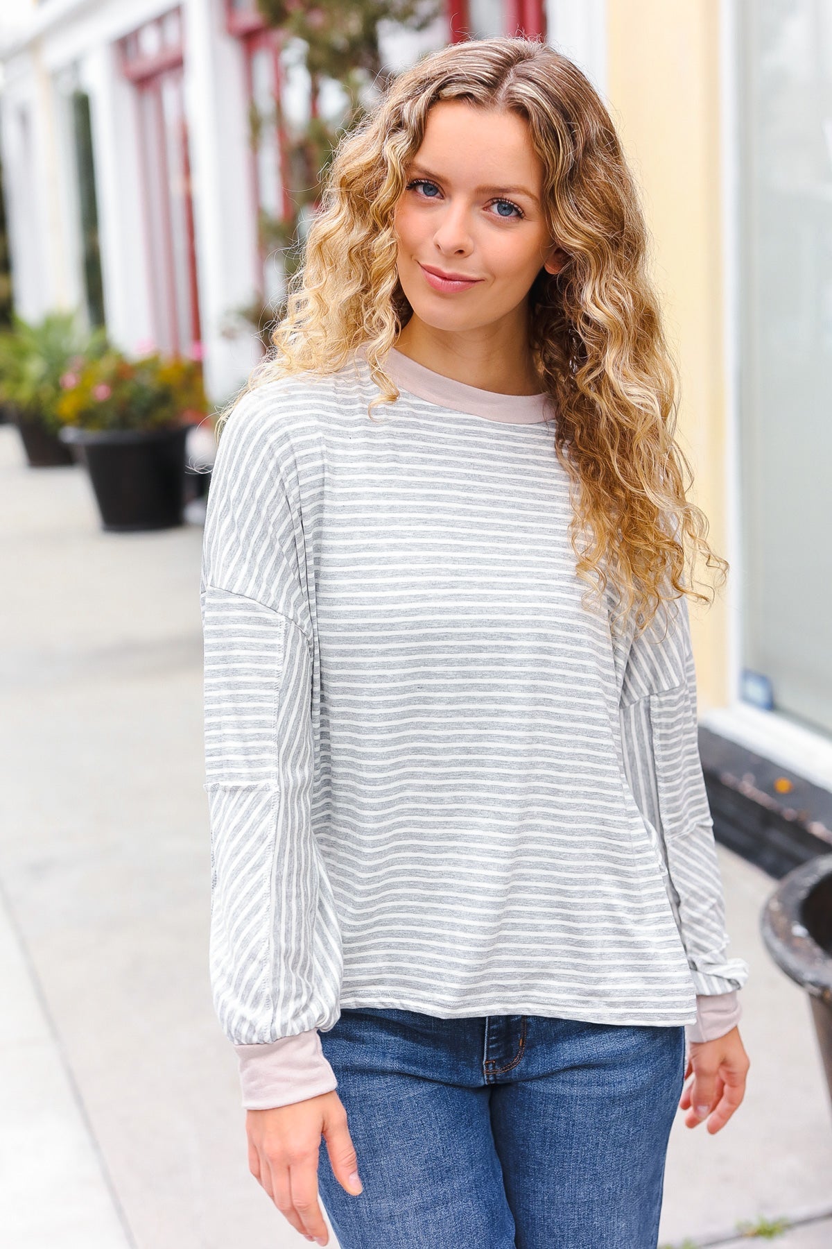 Spread Joy Striped Oversized Top