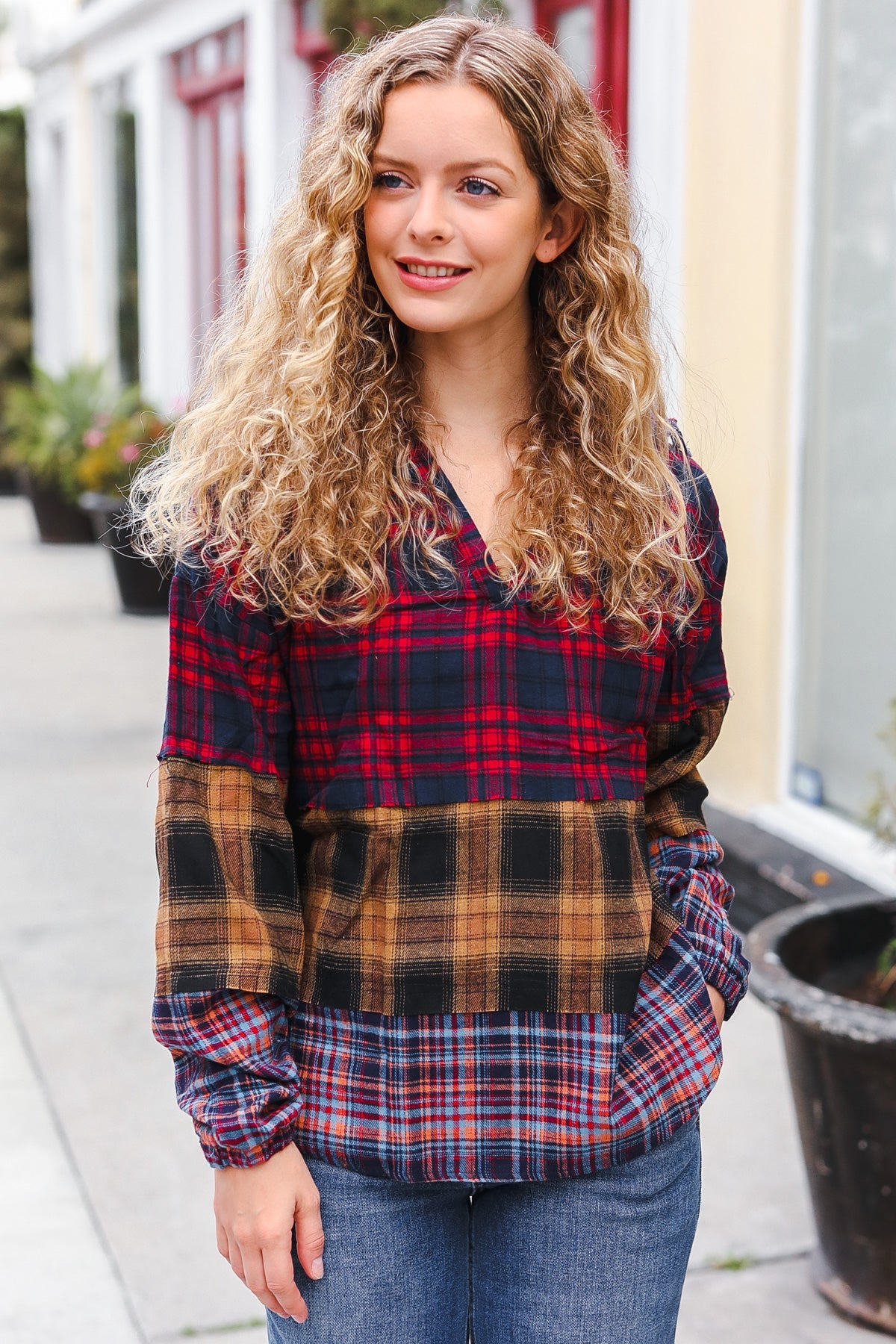 Holiday Ready Plaid Flannel Hoodie