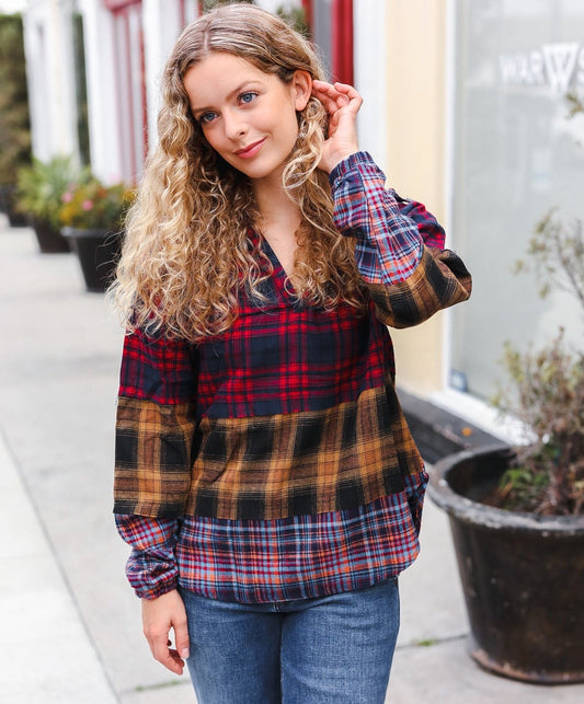 Holiday Ready Plaid Flannel Hoodie