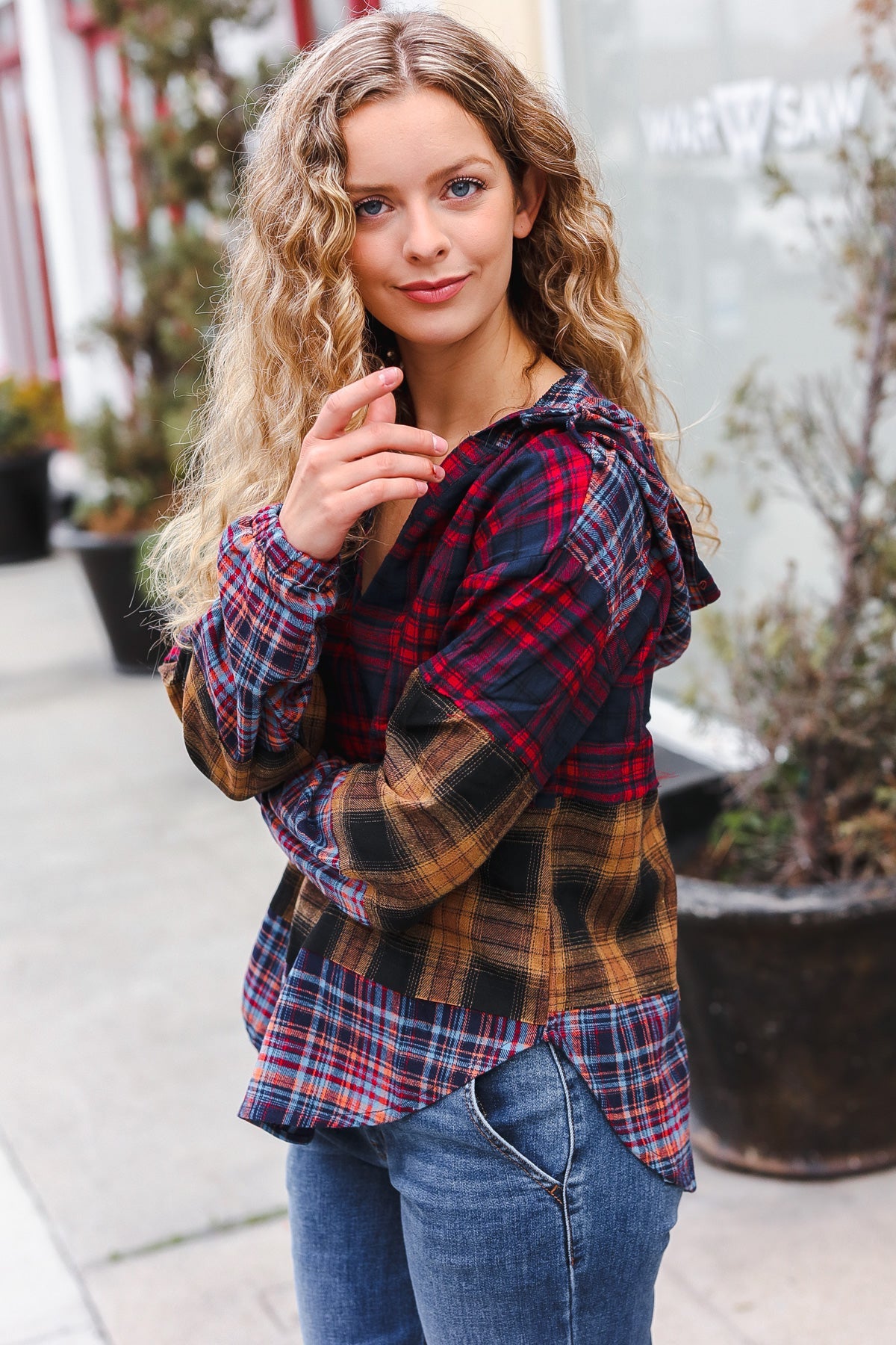 Holiday Ready Plaid Flannel Hoodie