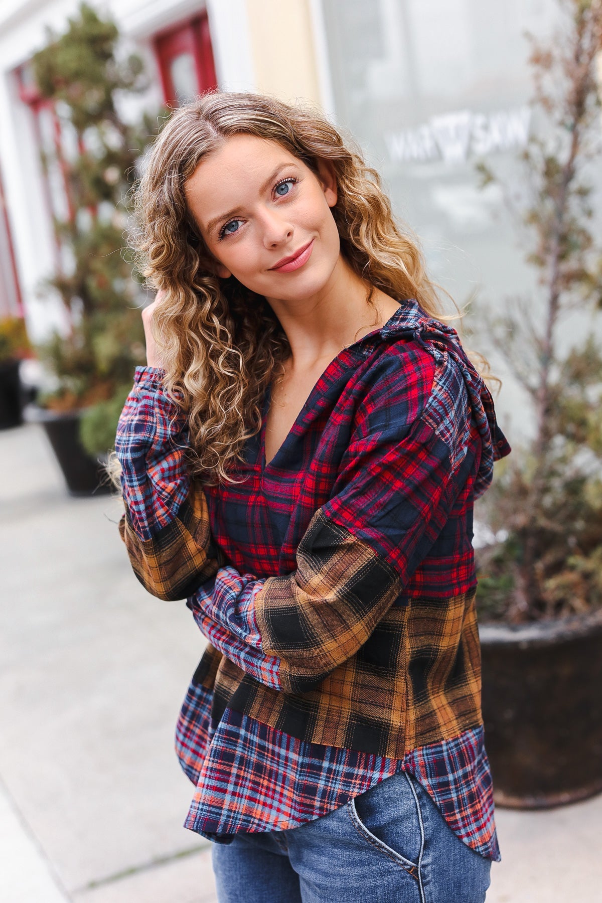 Holiday Ready Plaid Flannel Hoodie