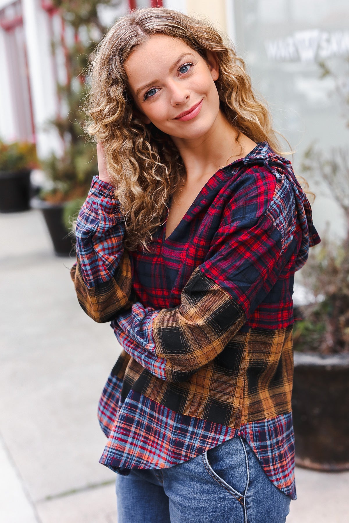 Holiday Ready Plaid Flannel Hoodie