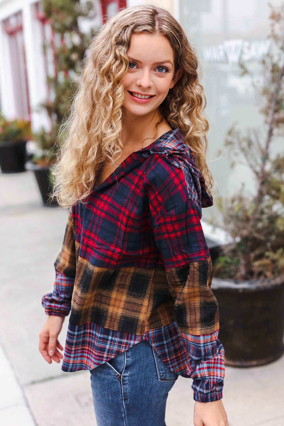 Holiday Ready Plaid Flannel Hoodie