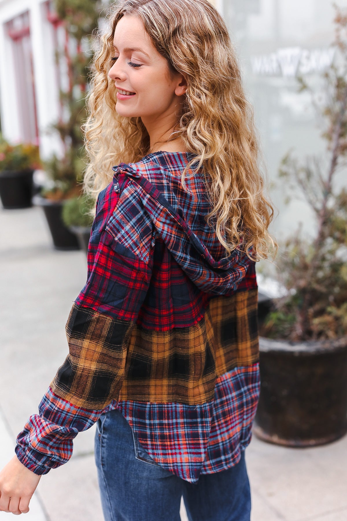 Holiday Ready Plaid Flannel Hoodie