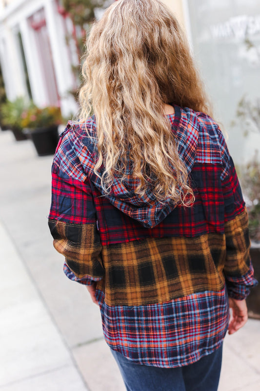 Holiday Ready Plaid Flannel Hoodie