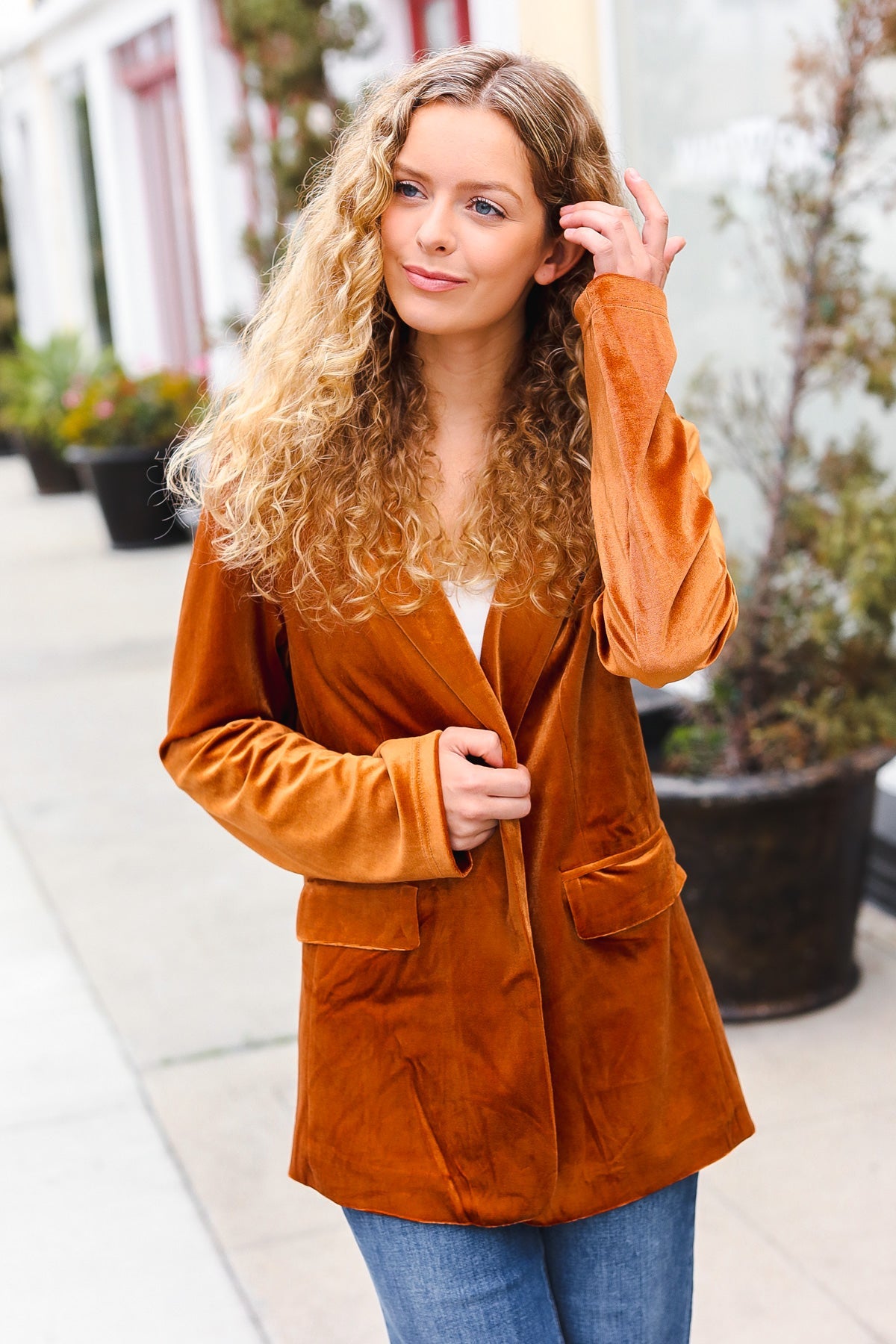 Holiday Stunner Velvet Lapel Blazer