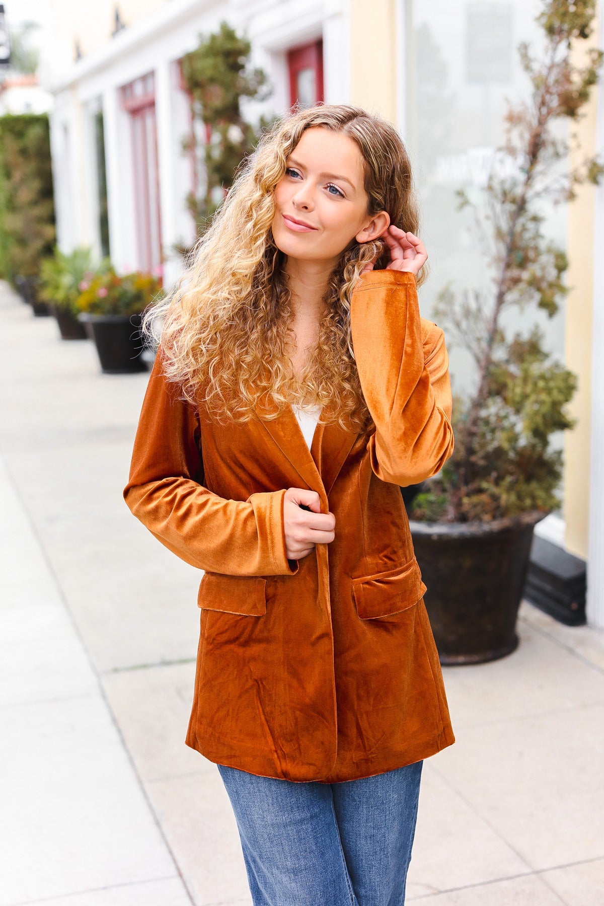 Holiday Stunner Velvet Lapel Blazer