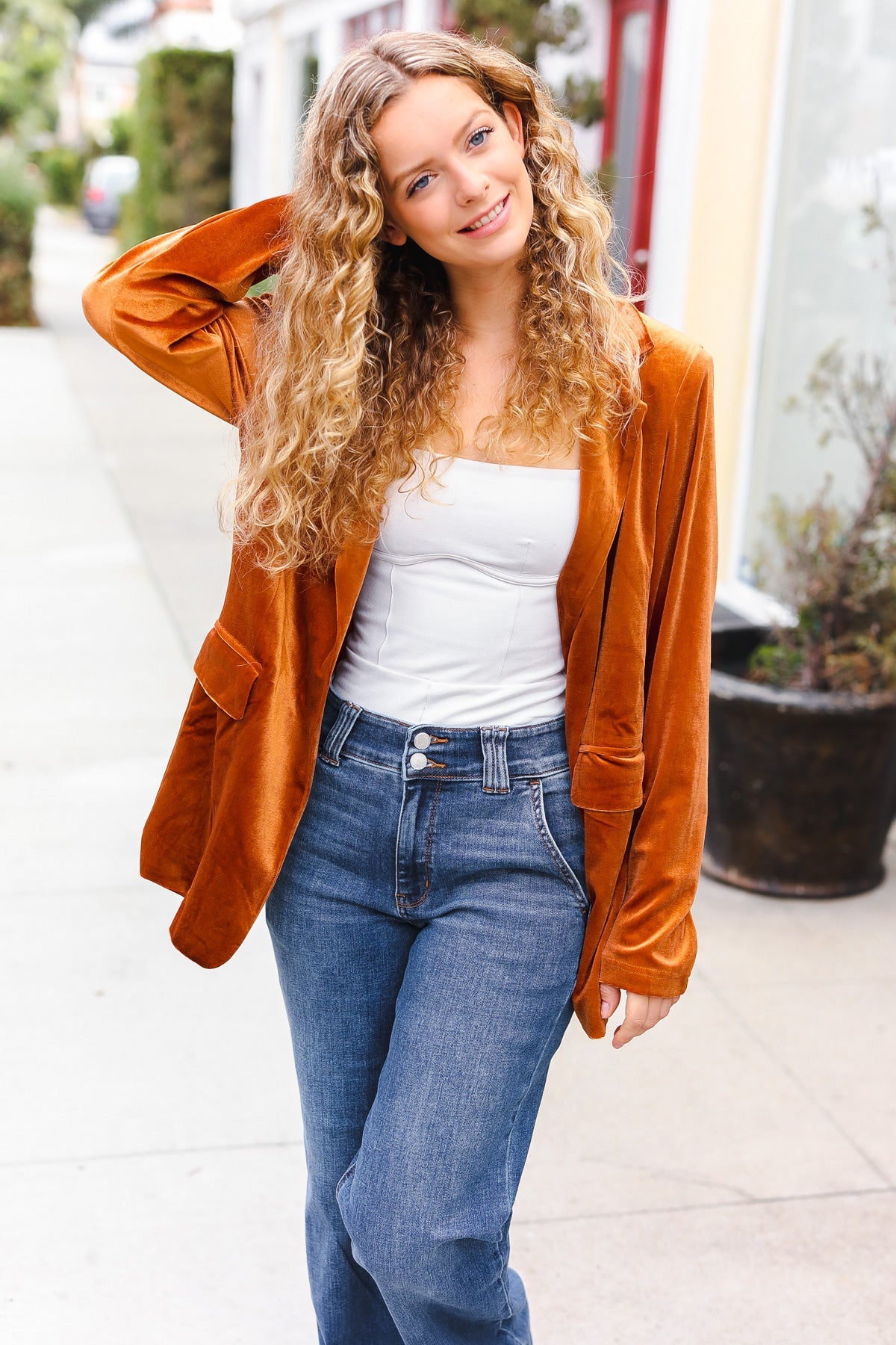 Holiday Stunner Velvet Lapel Blazer