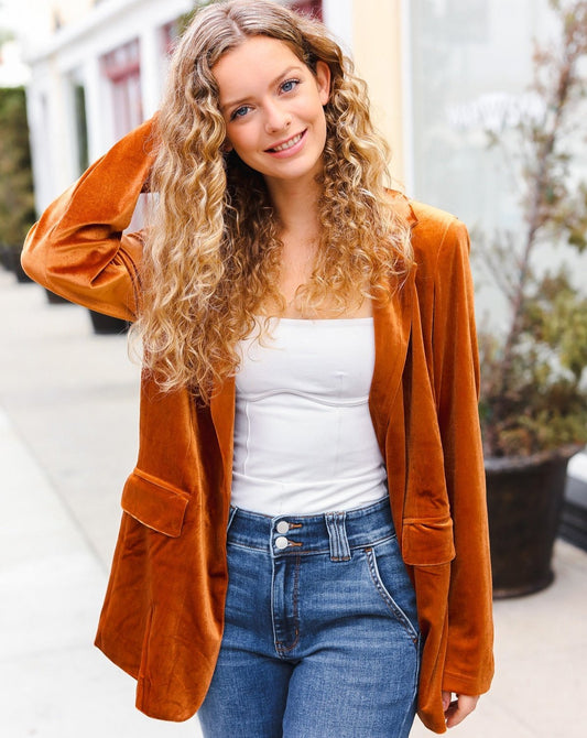 Holiday Stunner Velvet Lapel Blazer