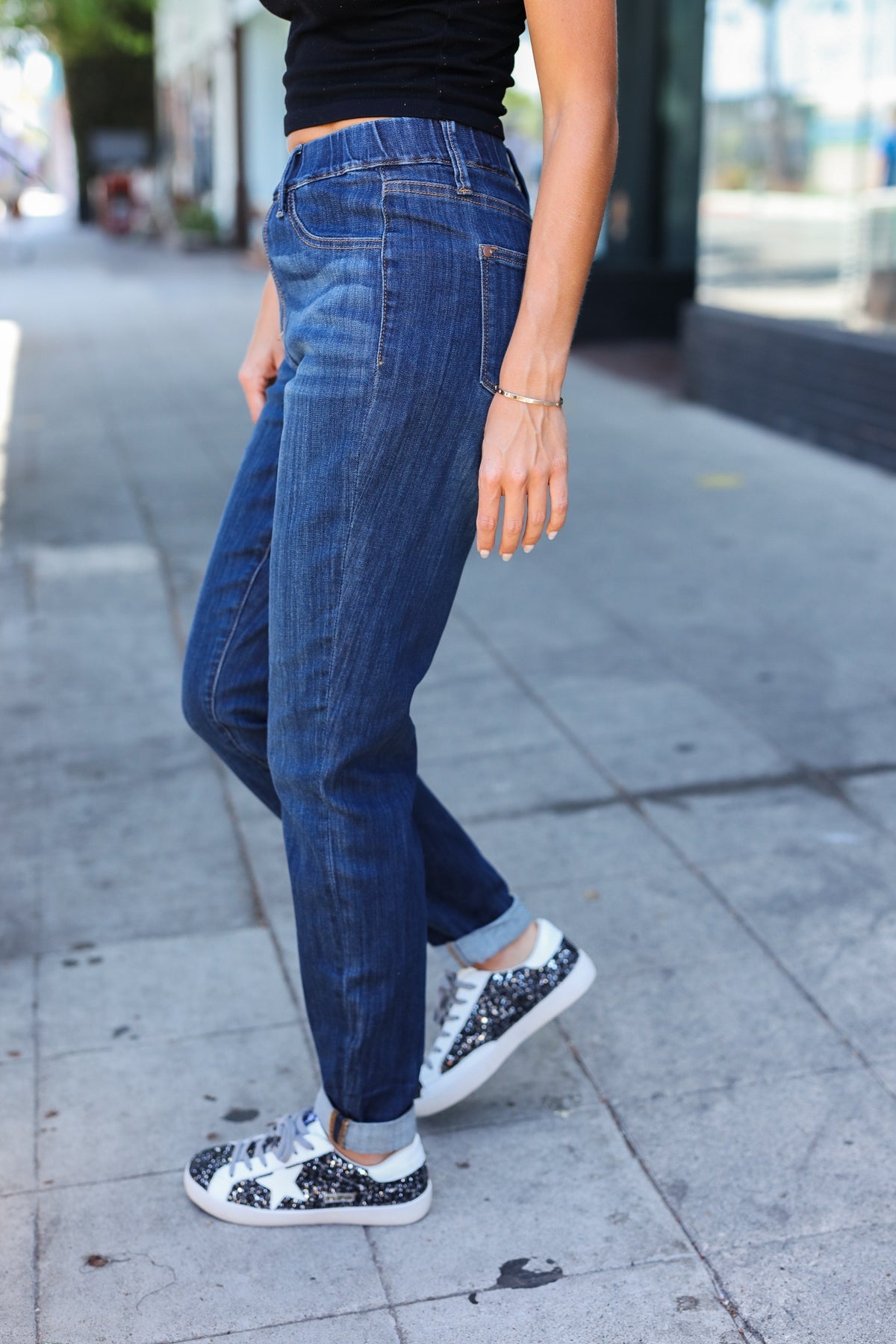 Rivka Pull-On Cuffed Slim Fit Jeans | Judy Blue