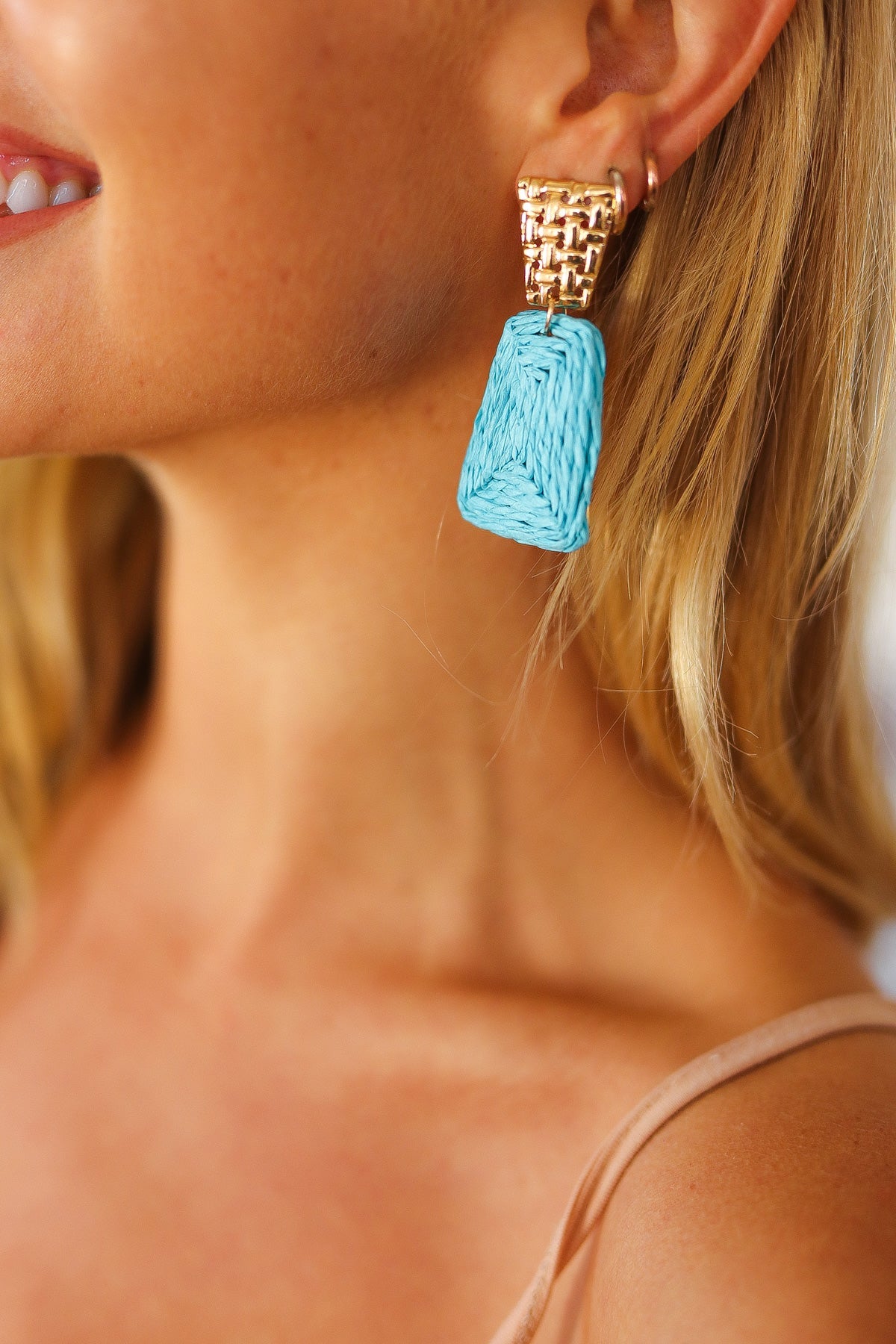 Geometric Raffia Earrings