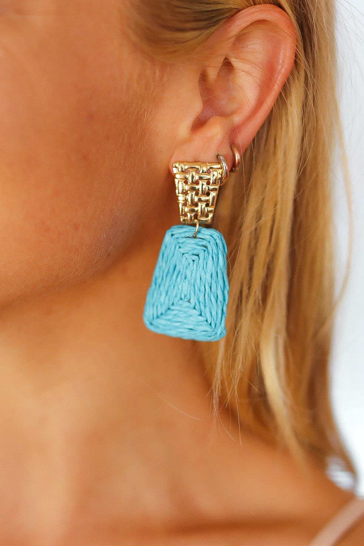 Geometric Raffia Earrings