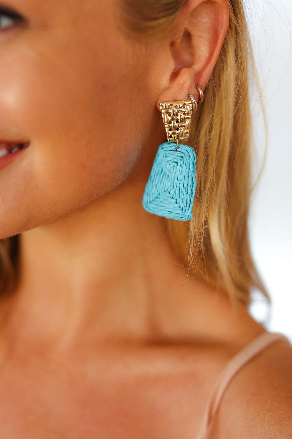 Geometric Raffia Earrings