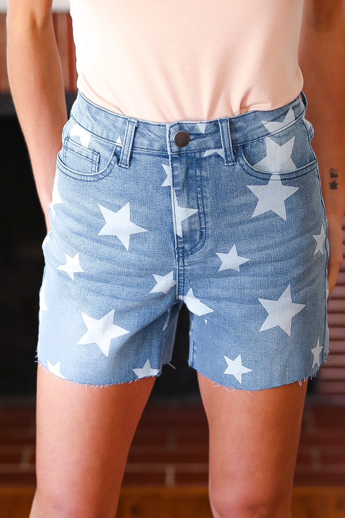 Star Power High-Rise Denim Shorts