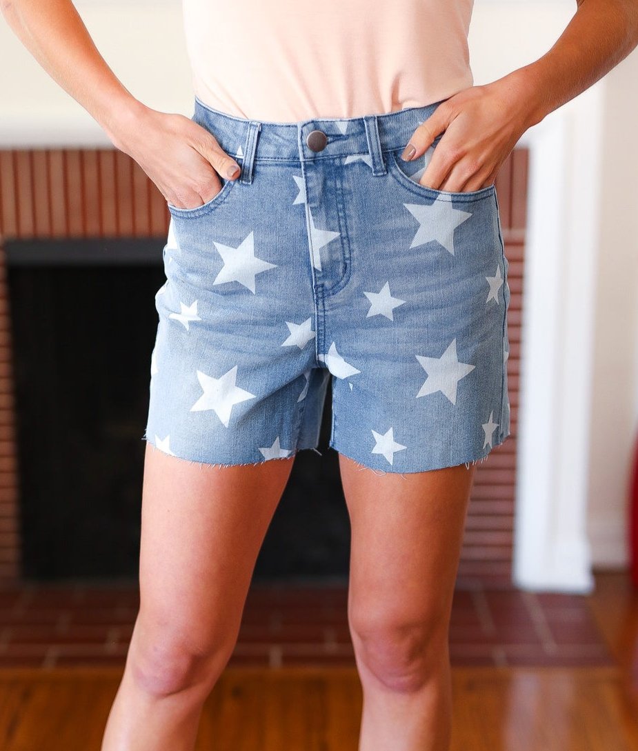 Star Power High-Rise Denim Shorts