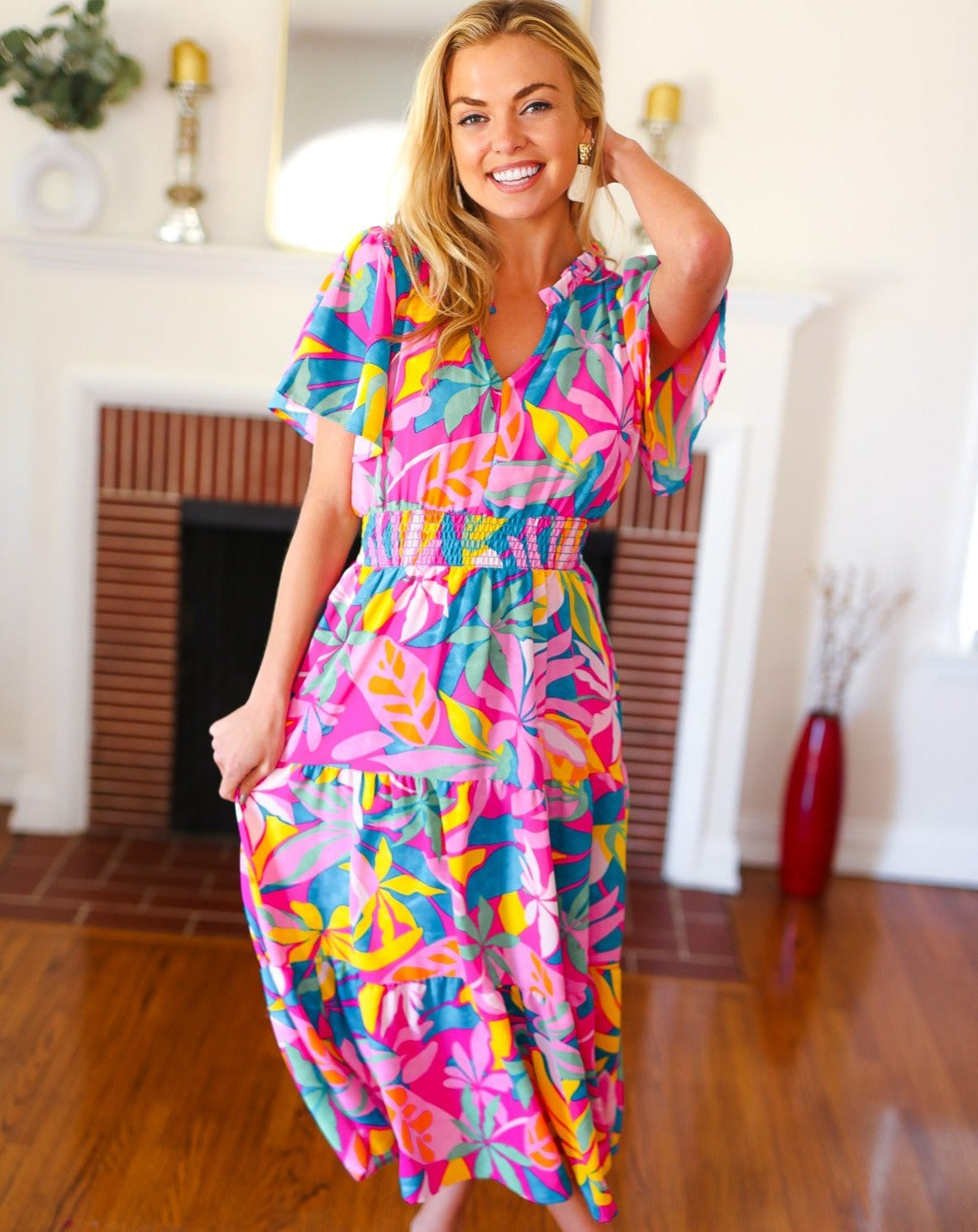 Tropical Trance Floral Maxi Dress