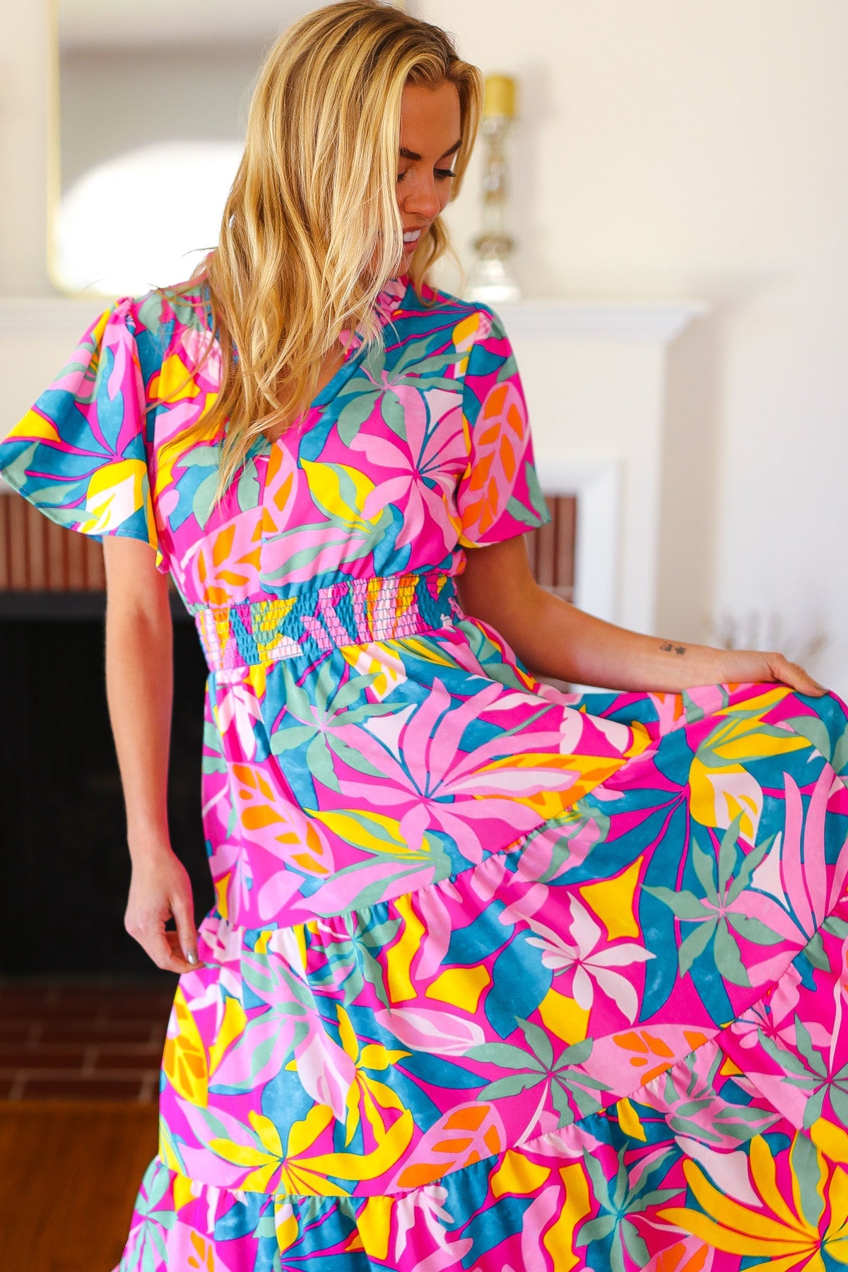 Tropical Trance Floral Maxi Dress