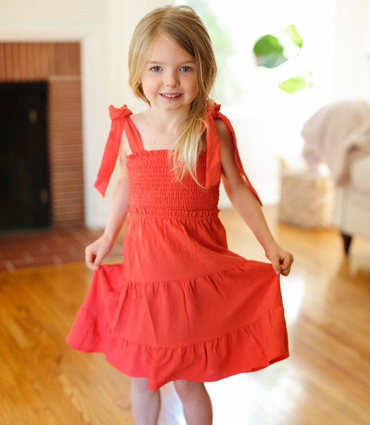 Darling Crepe Tiered Smocked Dress