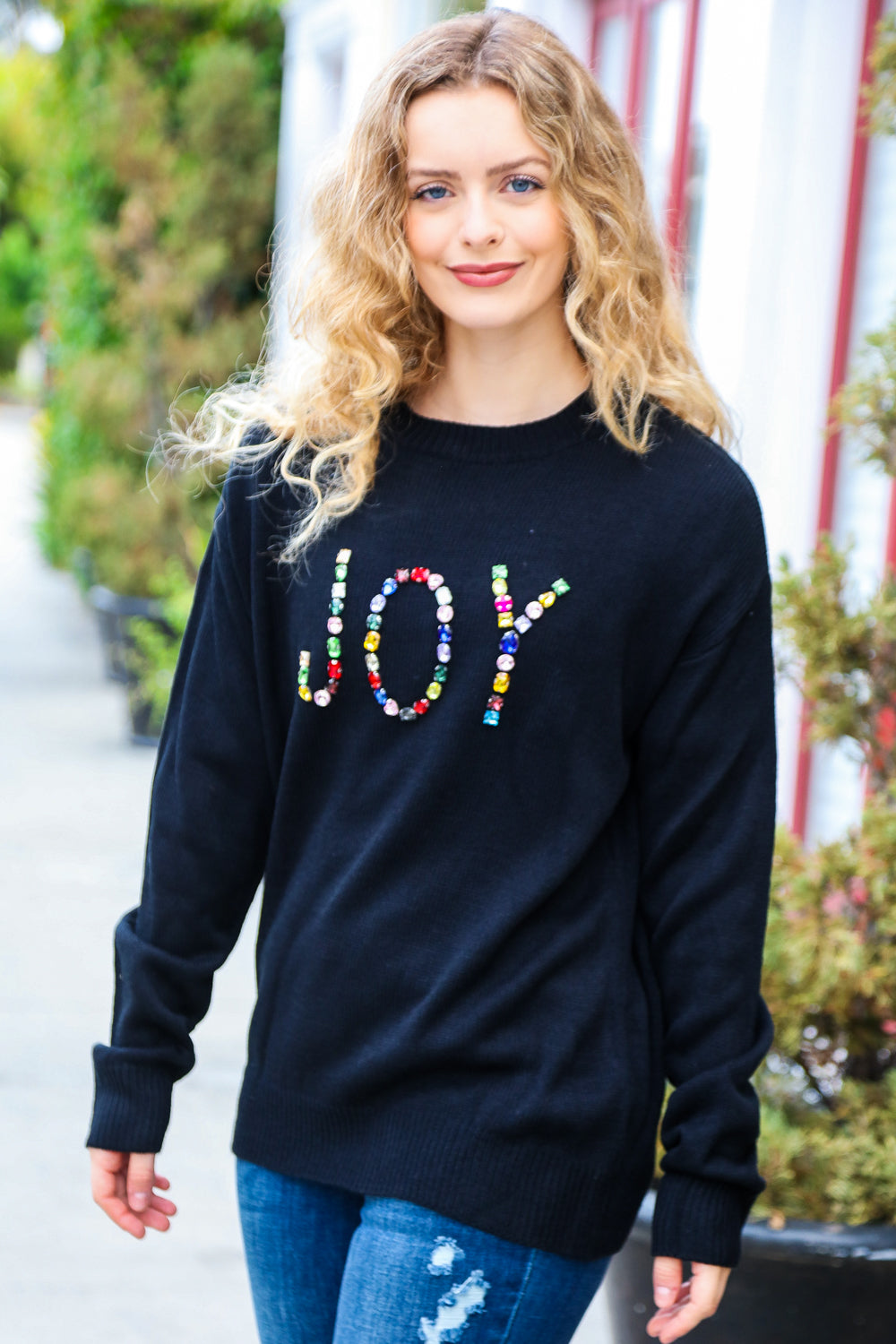 Give Back Joy Beaded Sweater