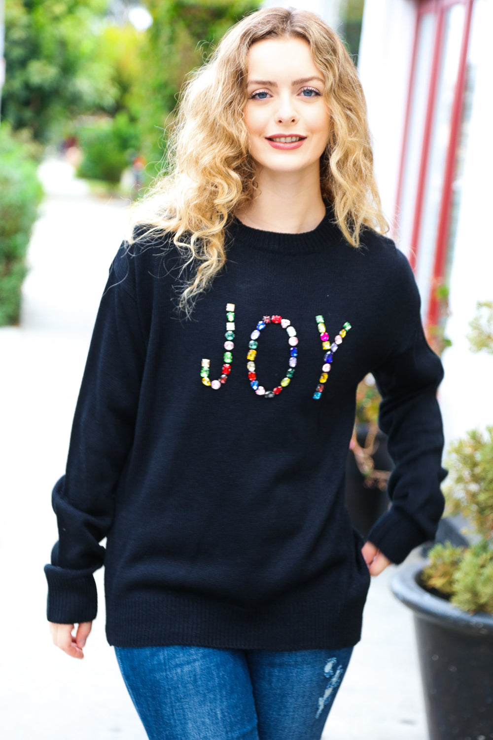 Give Back Joy Beaded Sweater