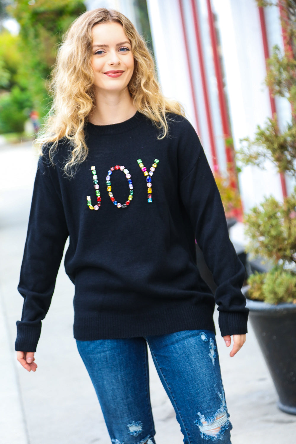 Give Back Joy Beaded Sweater