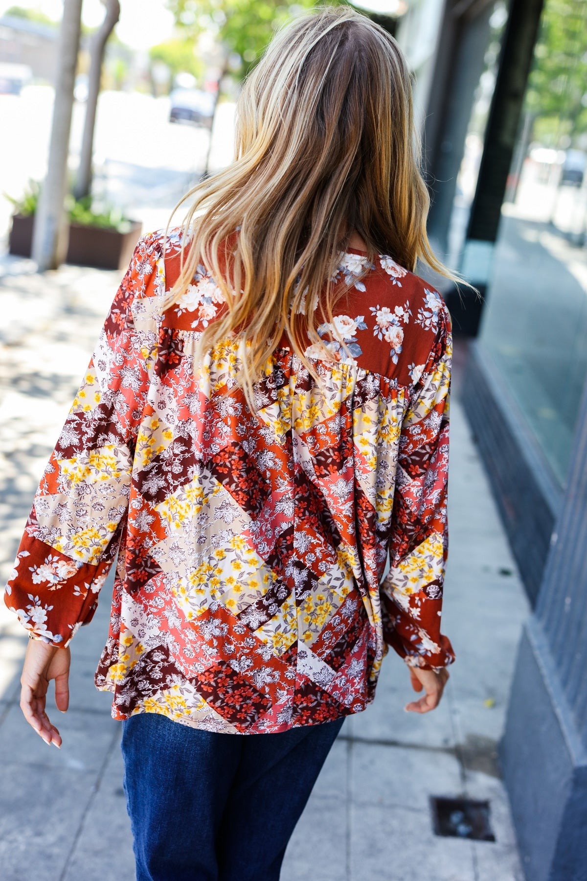 Harvest Floral Patchwork Blouse