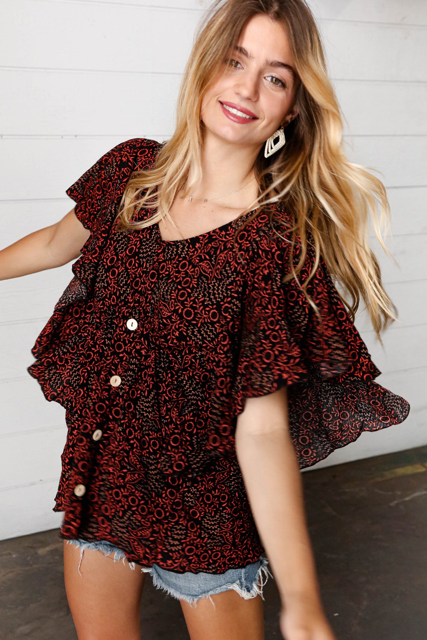 Boho Ruffle Top