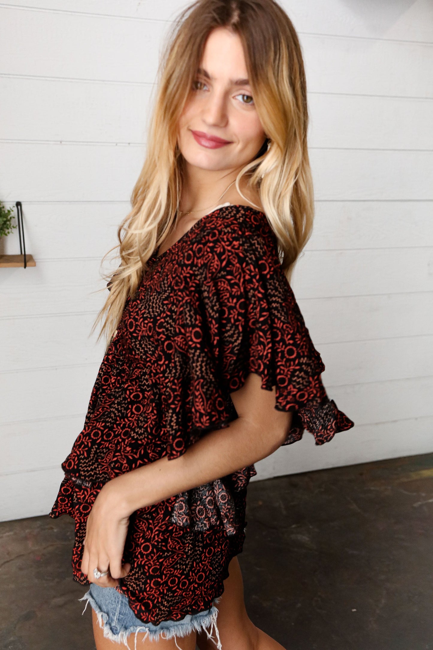 Boho Ruffle Top