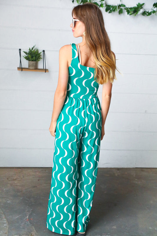 Kelly Green Wave Jumpsuit