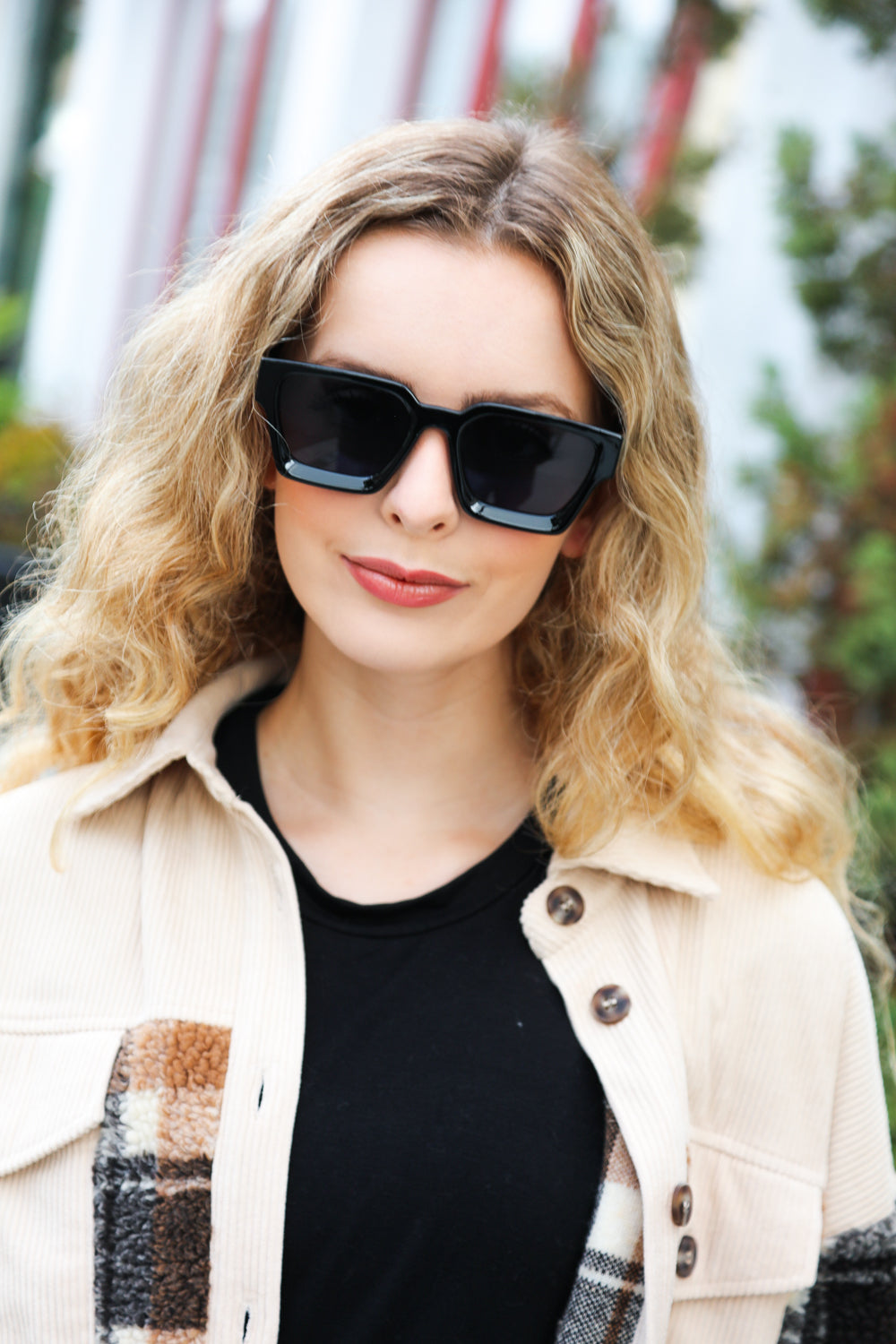 Thick Frame Rectangle Sunglasses