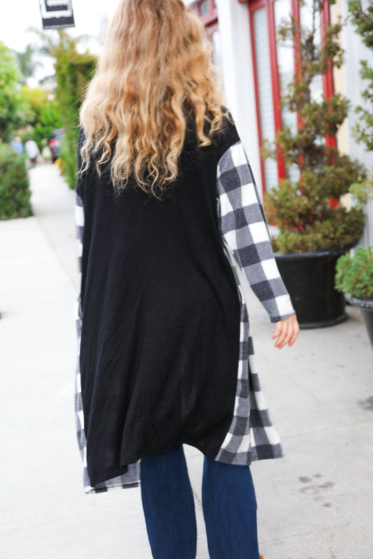 Get To Know You Buffalo Plaid Hacci Cardigan