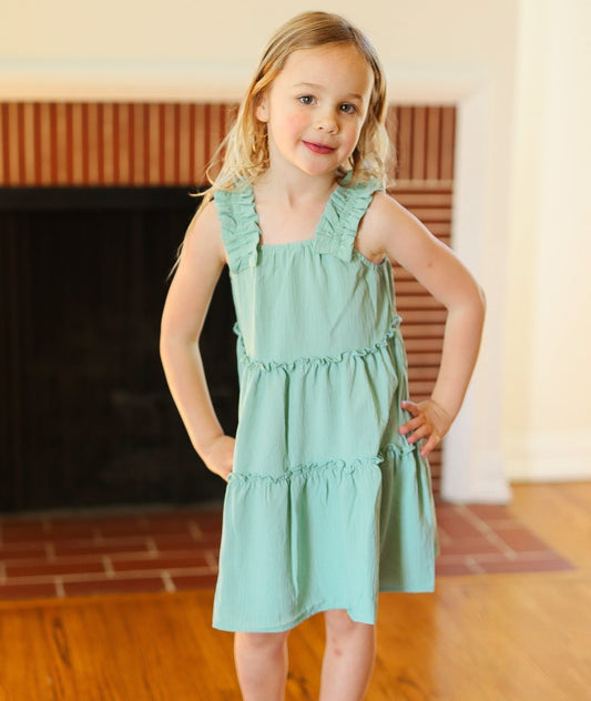 Joyful Tiered Ruffle Sleeveless Dress | Kid's