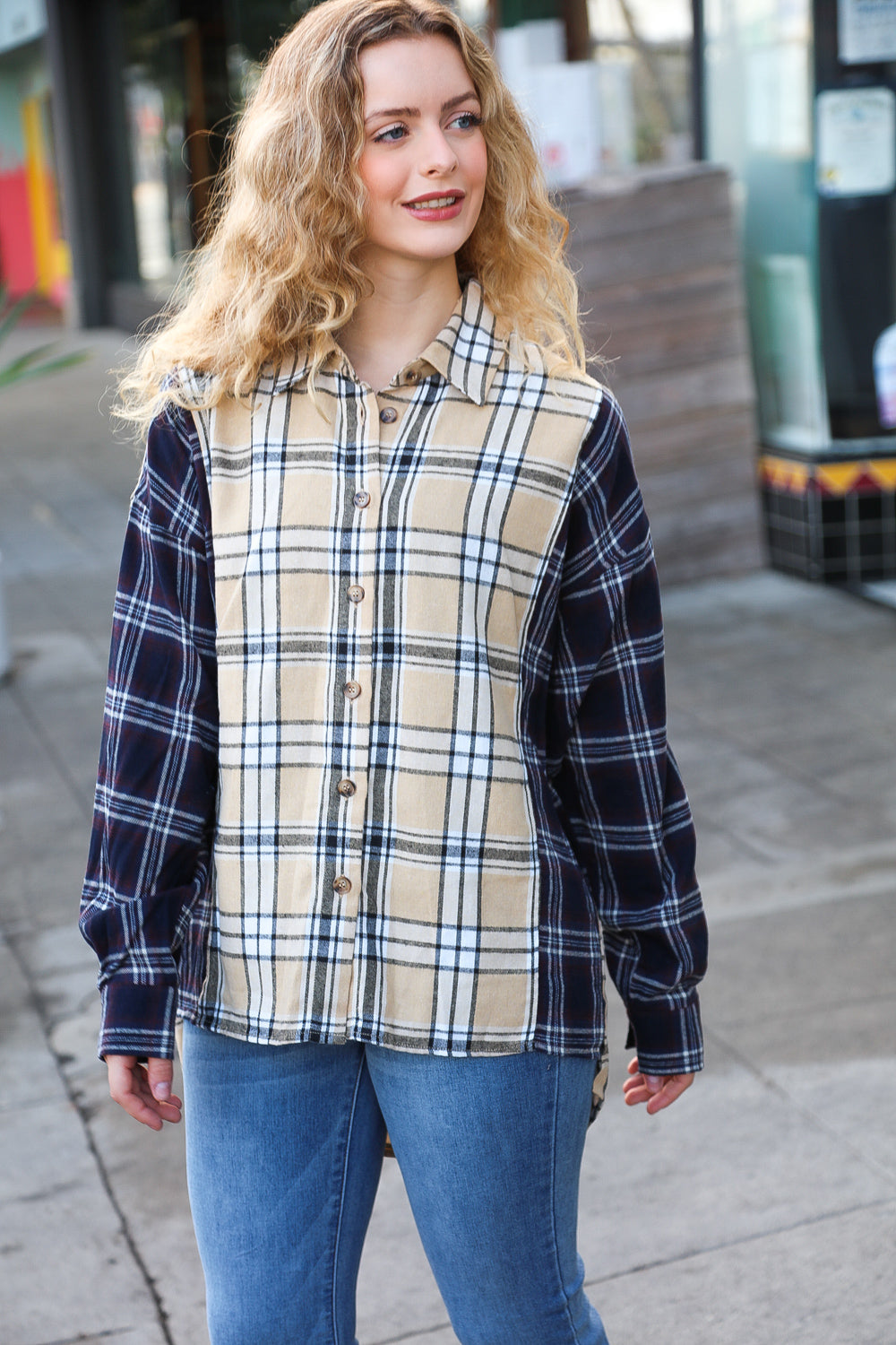 Marisol Plaid Hi-Lo Top