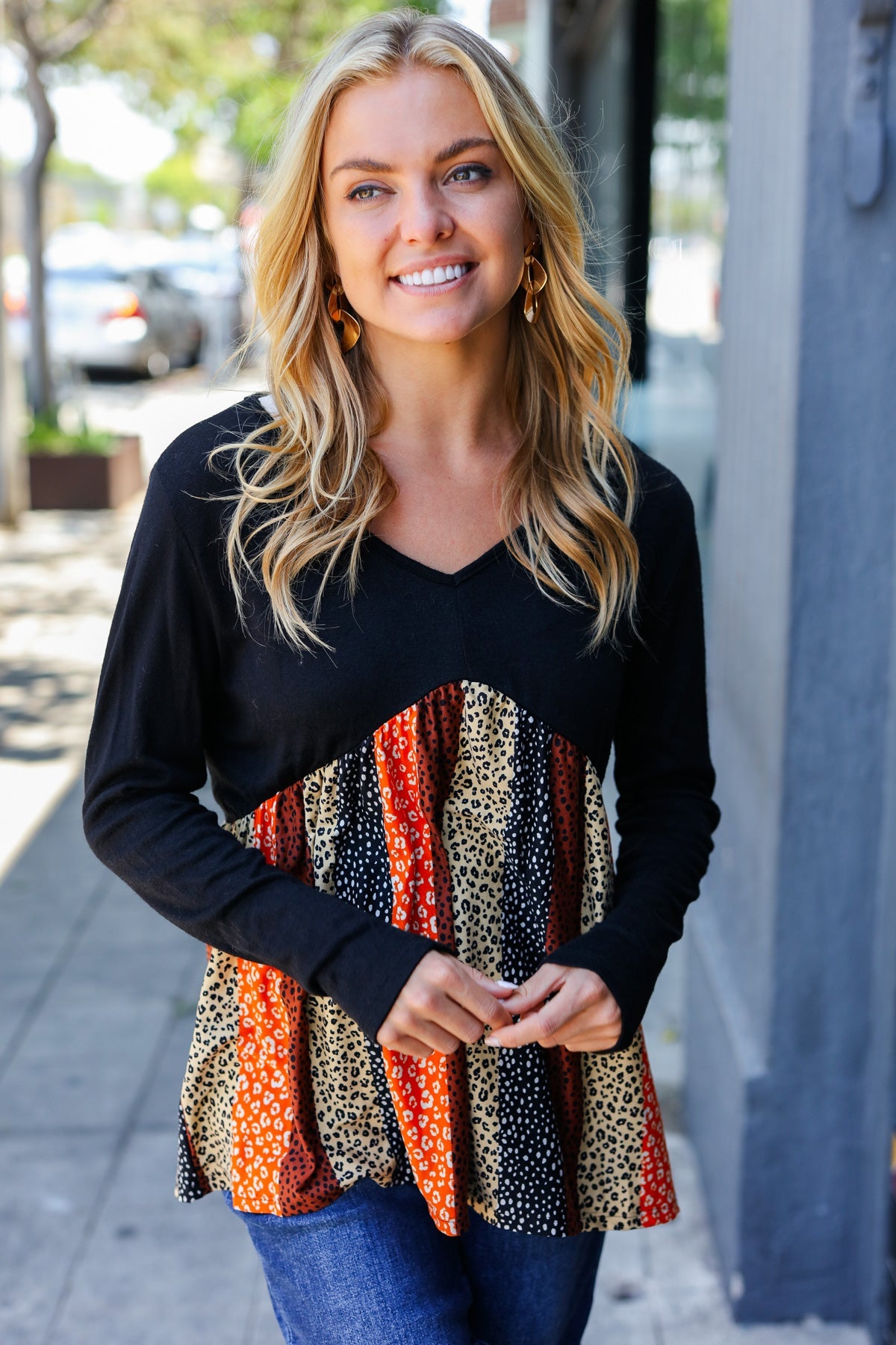 Leopard Striped Top