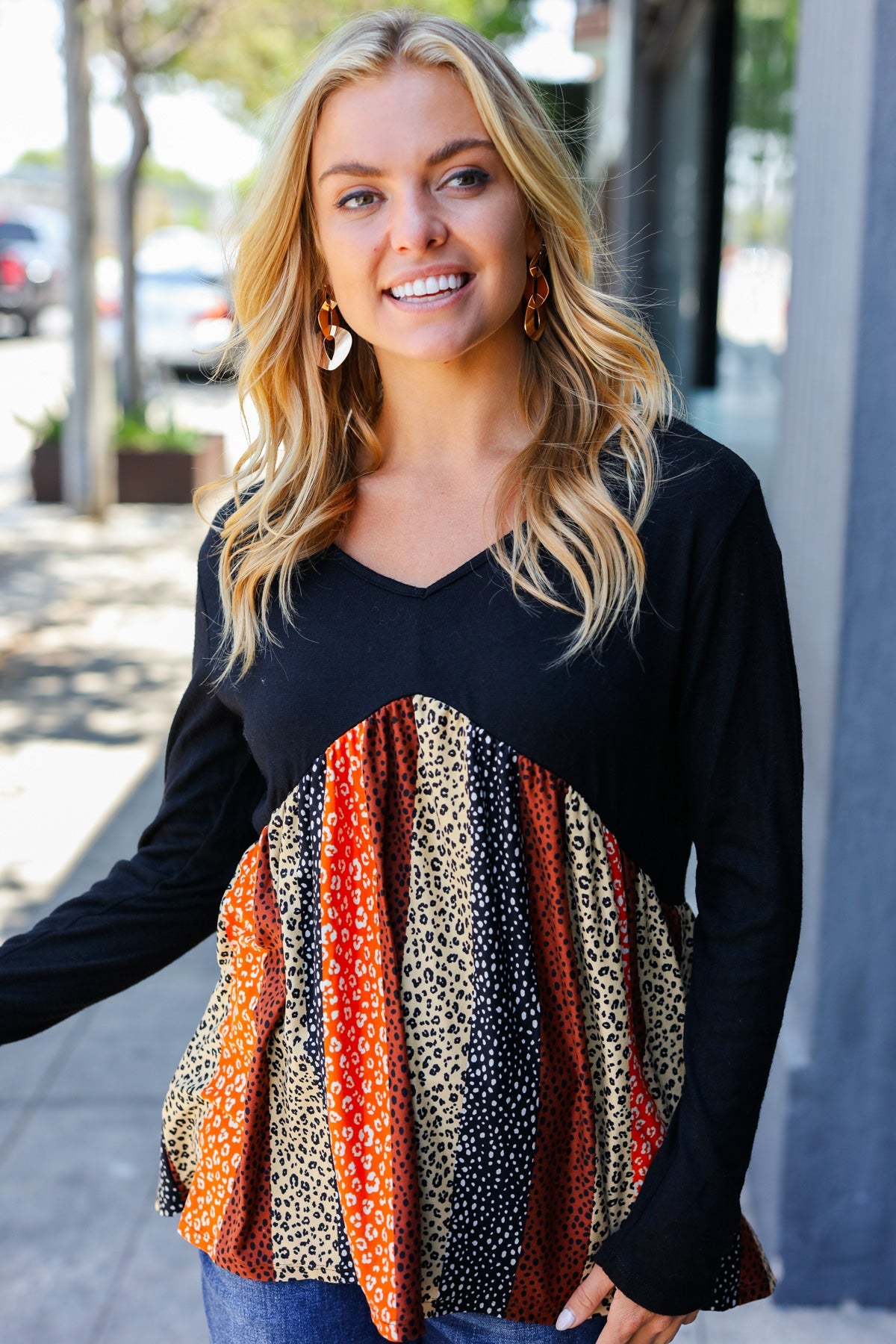 Leopard Striped Top