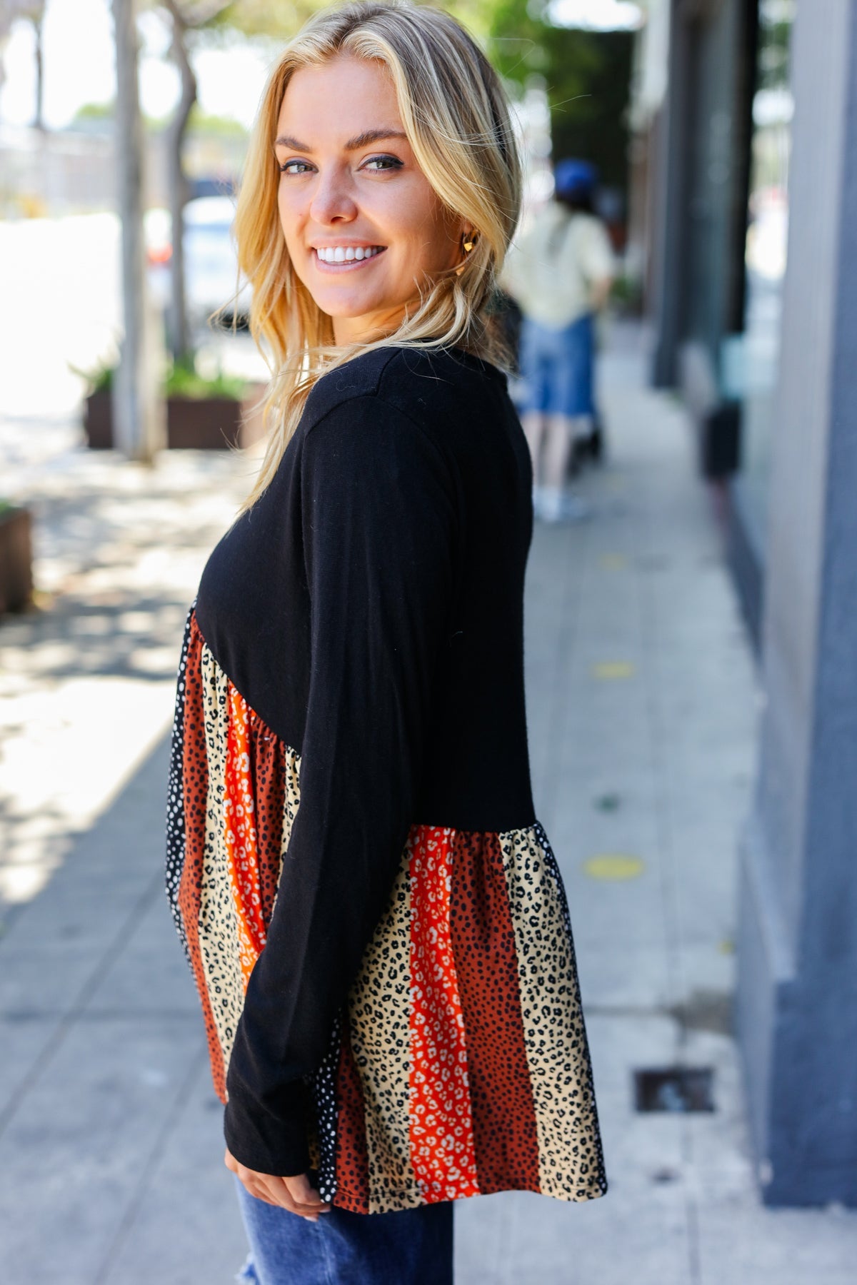 Leopard Striped Top