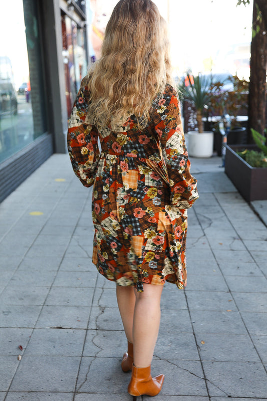 Hello Beautiful Floral Patchwork Dress