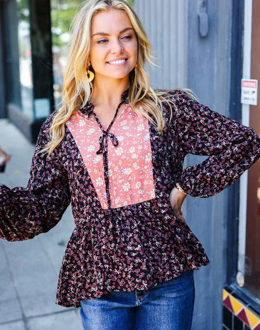 Floral Beaded Woven Blouse