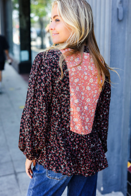 Floral Beaded Woven Blouse