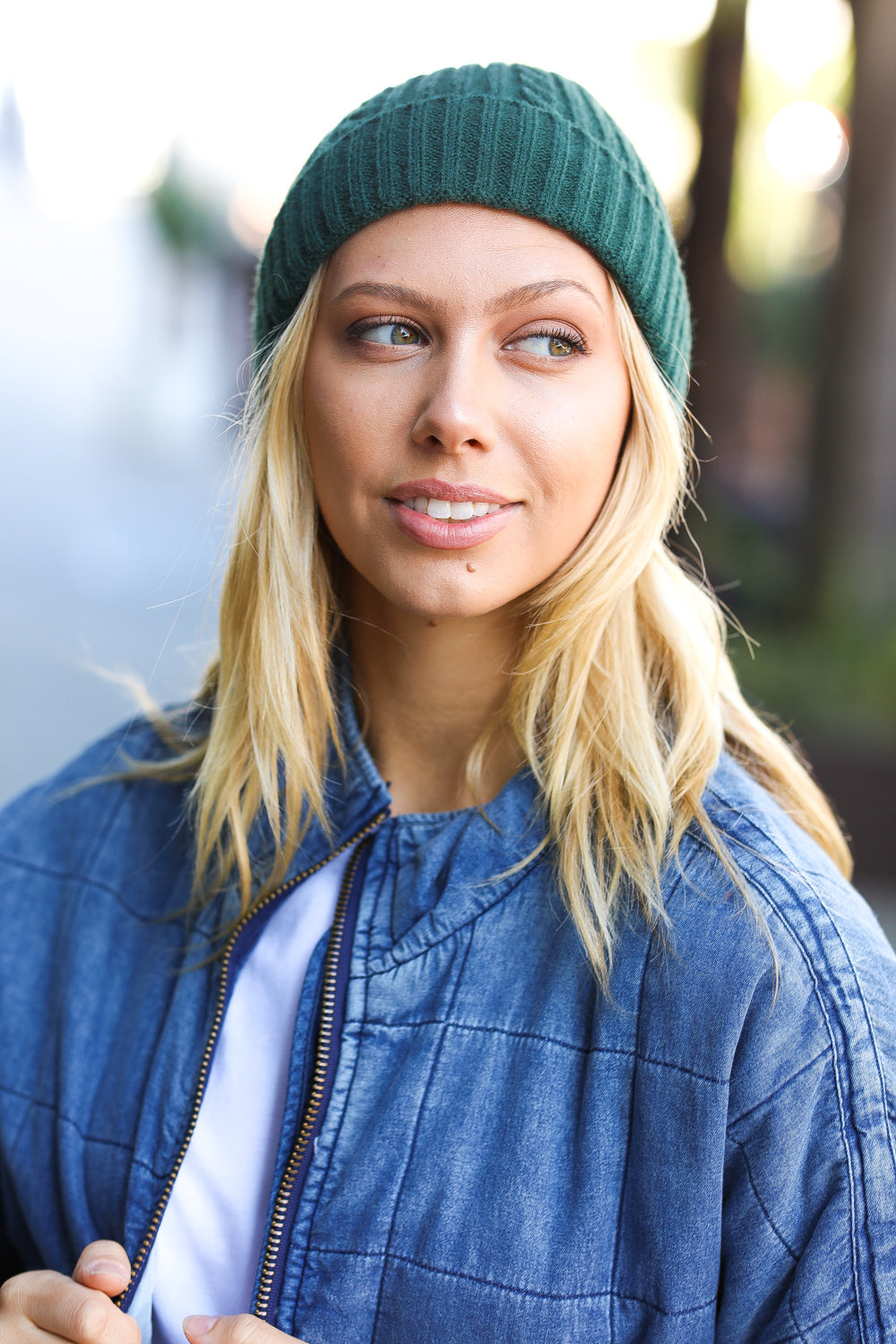 Let's Go Cable Knit Beanie | Emerald Green