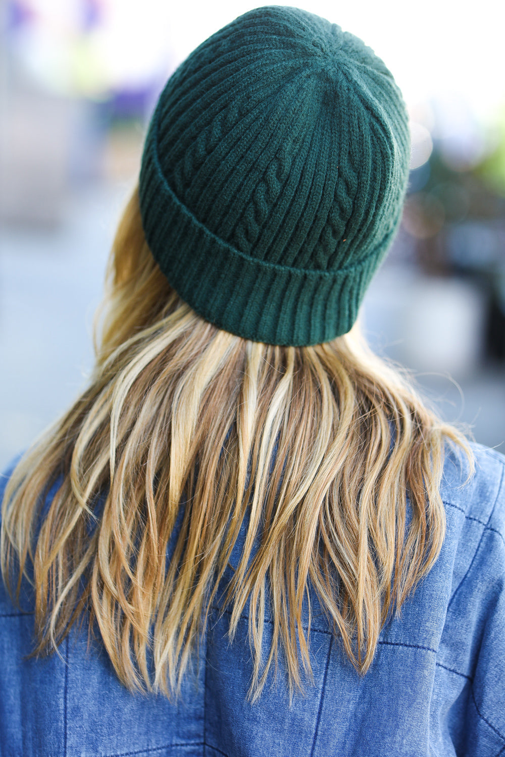 Let's Go Cable Knit Beanie | Emerald Green