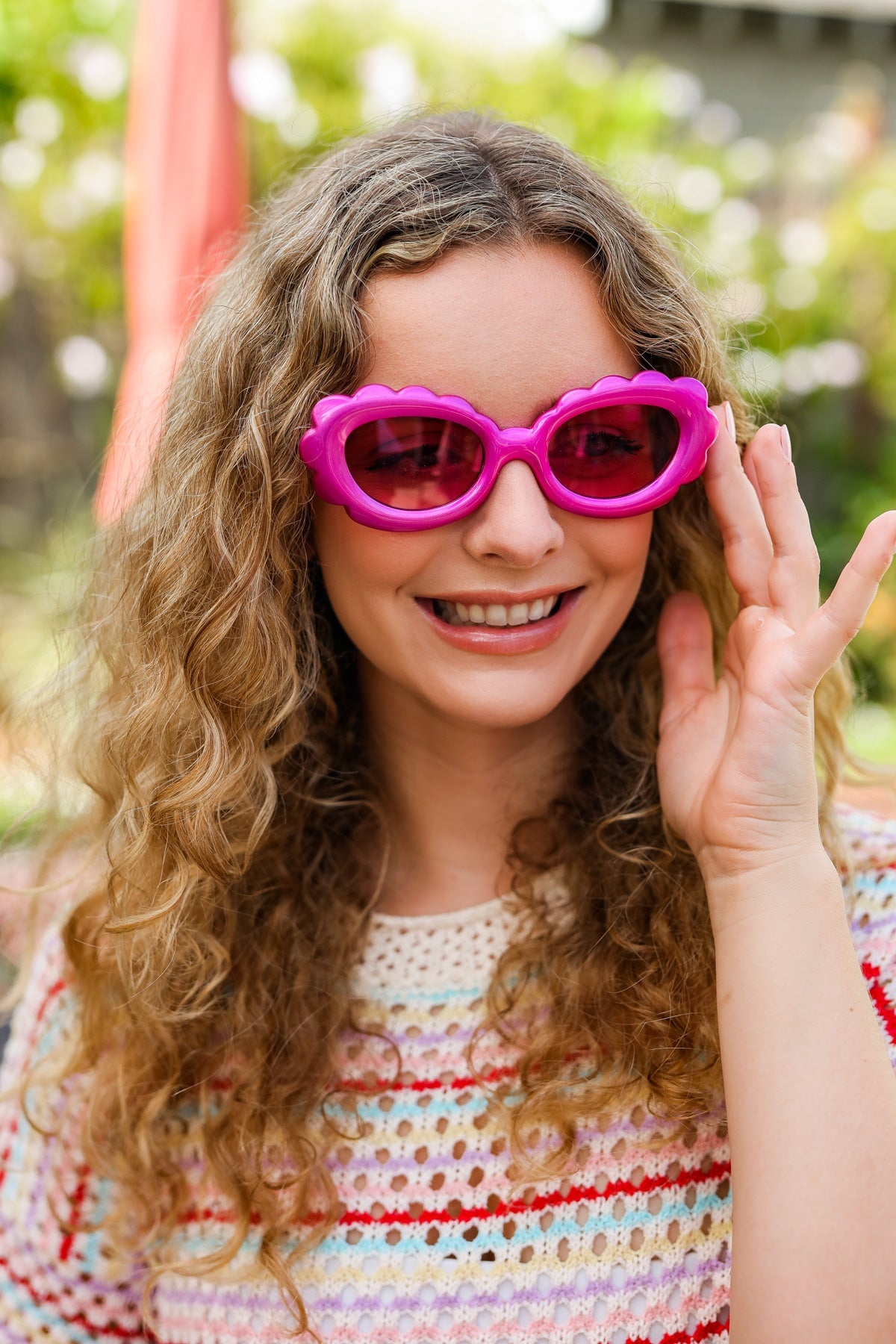 Cat Eye Scalloped Sunglasses