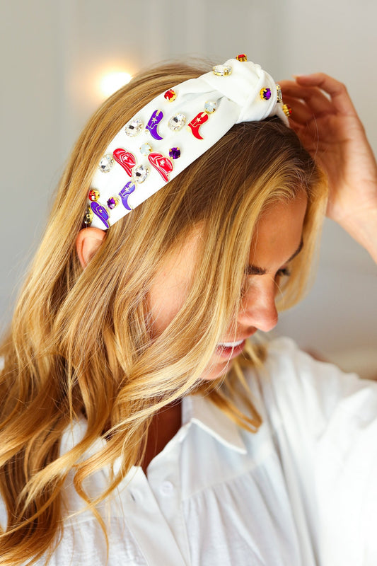 Gem Cowboy Embellished Top Knot Headband