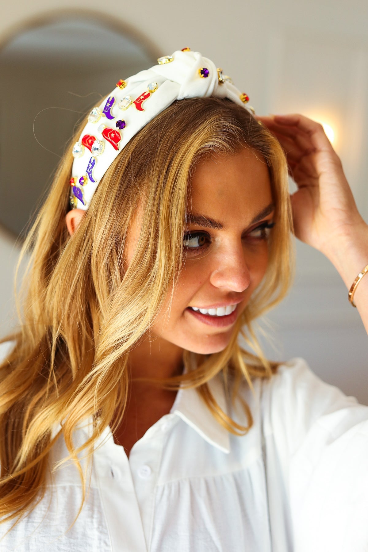 Gem Cowboy Embellished Top Knot Headband