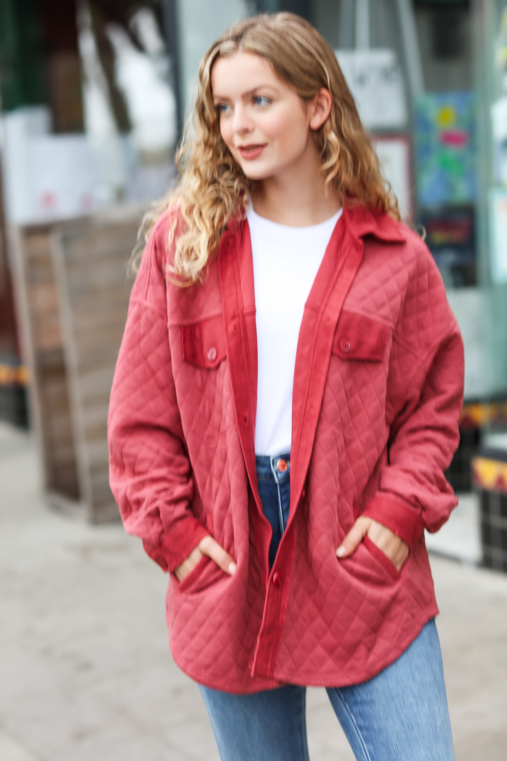 Marsala Quilted Knit Shacket