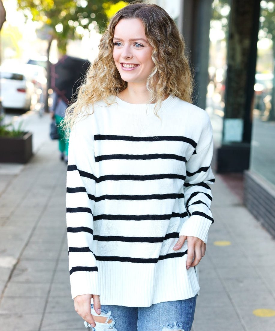 Stand Out Striped Oversized Sweater