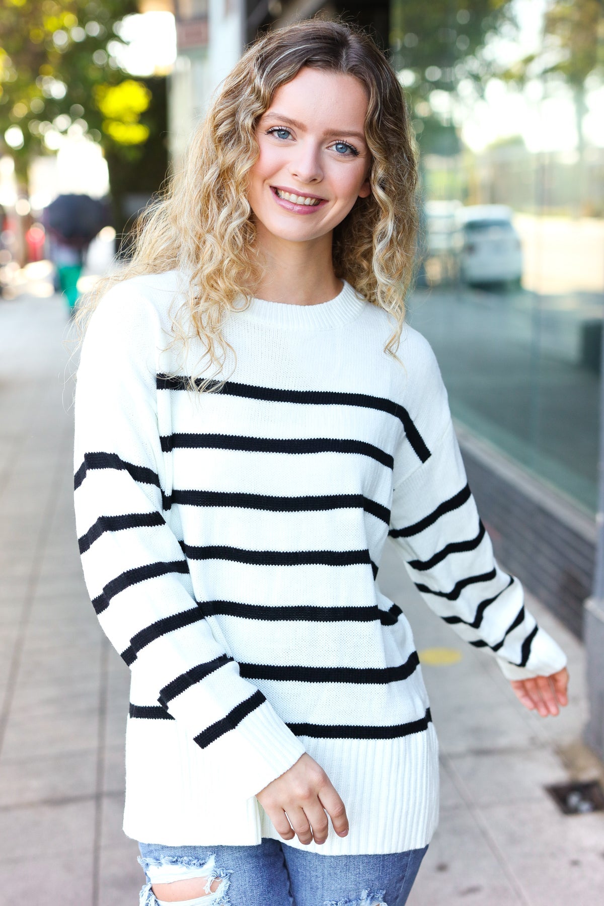 Stand Out Striped Oversized Sweater