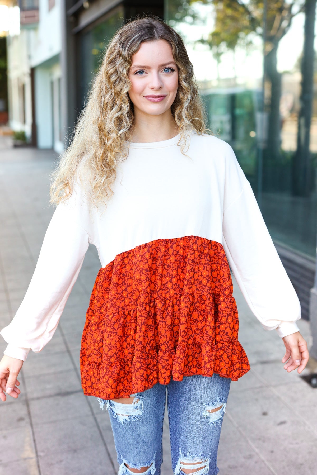 Star Struck Floral Babydoll Top